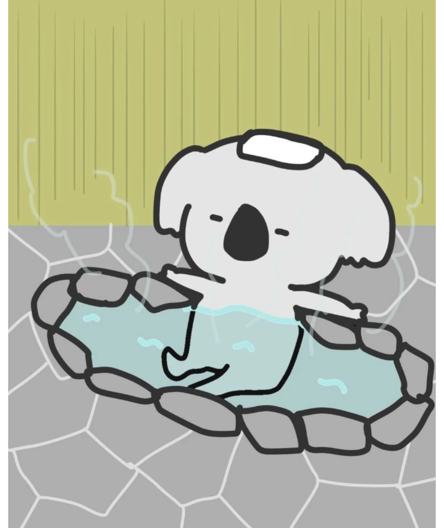 Bob relaxing in a hot spring